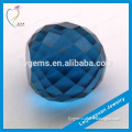Ball Shape Blue Faceted Rough Gemstones With Hole For Sale